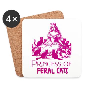 Princess of Feral Cats - Coasters (set of 4) - white - Front