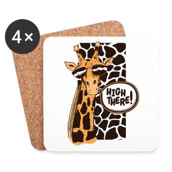 High There African Giraffidae Nubian Giraffe - Coasters (set of 4) - white - Front