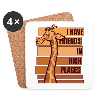 Avoir des amis haut placés Girafe africaine de Nubie - Dessous de verre (lot de 4) - blanc - Devant