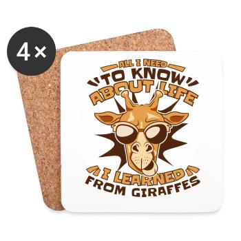 I Learned From Giraffes African Giraffidae Nubian - Coasters (set of 4) - white - Front