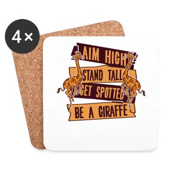 Aim High Stand Tall Get Spotted Nubian African - Coasters (set of 4) - white - Front