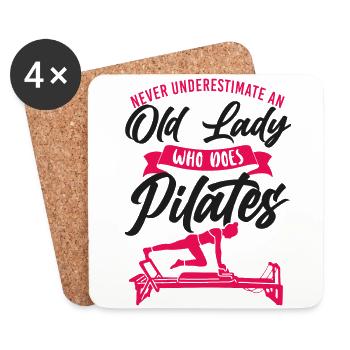 Instructeur de Pilates Professeur Grand-mère - Dessous de verre (lot de 4) - blanc - Devant
