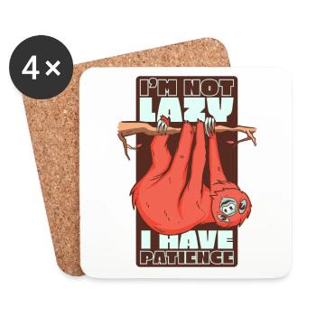 I'm Not Lazy I Have Patience Folivora - Coasters (set of 4) - white - Front