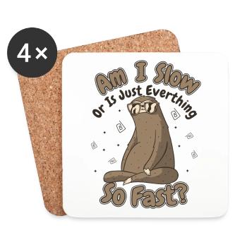 Or Is Just Everything So Fast Pilosa Folivora - Coasters (set of 4) - white - Front