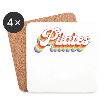 Instructeur de Pilates Professeur Rétro - Dessous de verre (lot de 4) - blanc - Devant