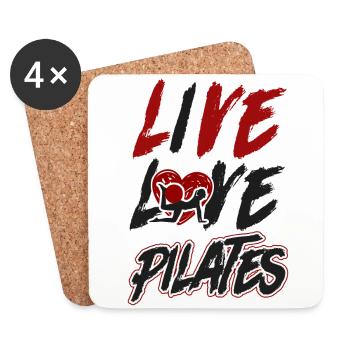 Instructeur de Pilates Professeur en direct - Dessous de verre (lot de 4) - blanc - Devant