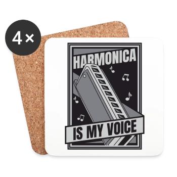 L’harmonica est ma voix Harmoniste Harmoniste - Dessous de verre (lot de 4) - blanc - Devant