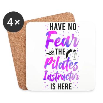 Instructeur de Pilates Enseignant N’ont Pas - Dessous de verre (lot de 4) - blanc - Devant