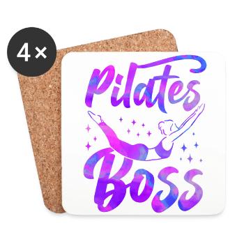 Instructeur de Pilates Professeur de Pilates - Dessous de verre (lot de 4) - blanc - Devant