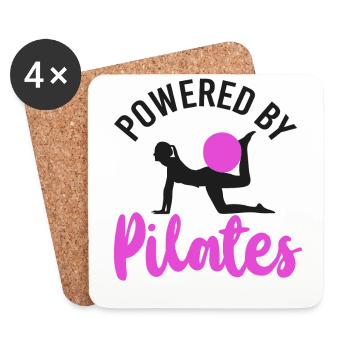 Pilates Instructor Teacher Powered - Coasters (set of 4) - white - Front