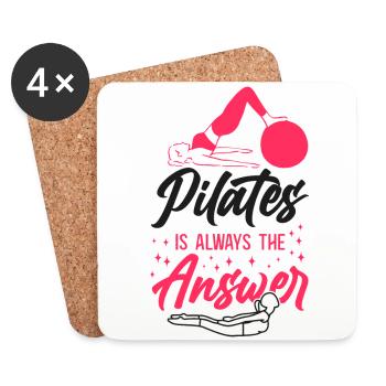 Instructeur de Pilates Professeur de Pilates - Dessous de verre (lot de 4) - blanc - Devant