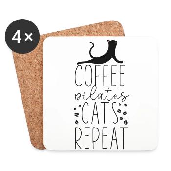 Instructeur de Pilates Professeur Café - Dessous de verre (lot de 4) - blanc - Devant