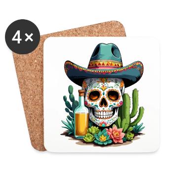 Zuckerschädel Mexiko Tequila Cinco de Mayo Feier - Untersetzer (4er-Set) - Weiß - Vorne