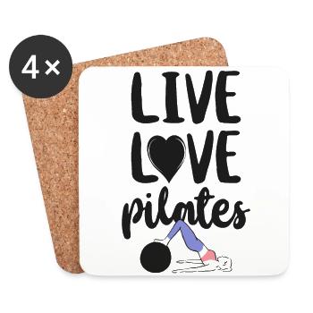 Instructeur de Pilates Professeur en direct - Dessous de verre (lot de 4) - blanc - Devant