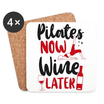 Instructeur de Pilates Professeur de vin - Dessous de verre (lot de 4) - blanc - Devant