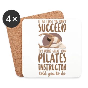Pilates Instructor Teacher If At - Coasters (set of 4) - white - Front
