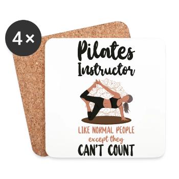 Instructeur de Pilates Professeur de Pilates - Dessous de verre (lot de 4) - blanc - Devant