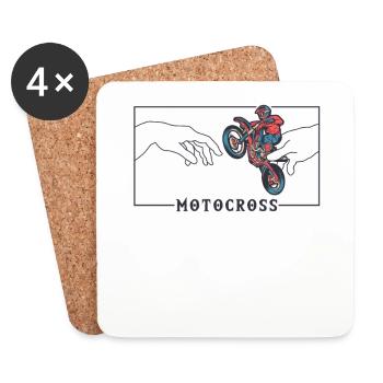 Michelangelo Creation of Adam Motocross Supermoto - Coasters (set of 4) - white - Front