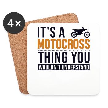 It's a Motocross Thing Racing Supermoto - Coasters (set of 4) - white - Front