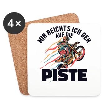 Mir reichts ich geh auf die Piste Supermoto - Dessous de verre (lot de 4) - blanc - Devant