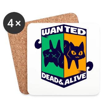 Physics Quantum Nerd Dead + Alive Schrödingers - Coasters (set of 4) - white - Front