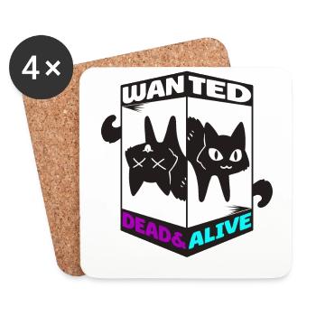 Physics Quantum Nerd Dead Alive Schrödinger's Cat - Coasters (set of 4) - white - Front