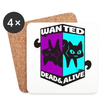 Physik Quanten Nerd Dead Alive Schrödingers Katze - Untersetzer (4er-Set) - Weiß - Vorne