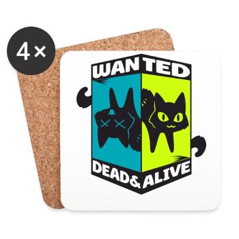 Physik Quanten Nerd Dead Alive Schrödingers Katze - Untersetzer (4er-Set) - Weiß - Vorne