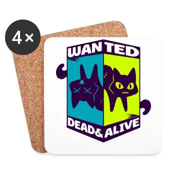 Physik Quanten Nerd Dead Alive Schrödingers Katze - Untersetzer (4er-Set) - Weiß - Vorne