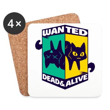 Physik Quanten Nerd Dead Alive Schrödingers Katze - Untersetzer (4er-Set) - Weiß - Vorne