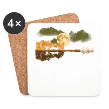 Gitarre, Musiker, Musik Band, Gitarrist, - Untersetzer (4er-Set) - Weiß - Vorne