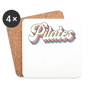 Instructeur de Pilates Professeur Rétro - Dessous de verre (lot de 4) - blanc - Devant