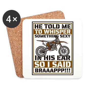 Murmurez quelque chose de sexy Racing Supermoto - Dessous de verre (lot de 4) - blanc - Devant