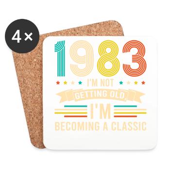 Vintage « Limited Edition » Vintage 1983 anniversaire - Dessous de verre (lot de 4) - blanc - Devant
