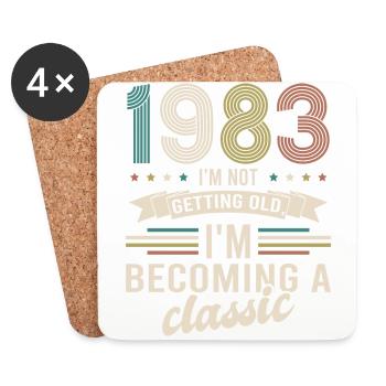 Vintage « Limited Edition » Vintage 1983 anniversaire - Dessous de verre (lot de 4) - blanc - Devant