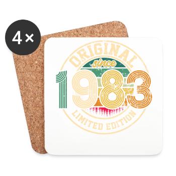 Vintage « Limited Edition » Vintage 1983 anniversaire - Dessous de verre (lot de 4) - blanc - Devant