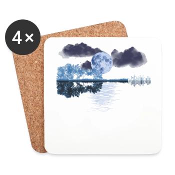 Gitarre, Musiker, Musik Band, Gitarrist, - Untersetzer (4er-Set) - Weiß - Vorne