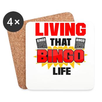 Joueur de bingo vivant ce bingo - Dessous de verre (lot de 4) - blanc - Devant