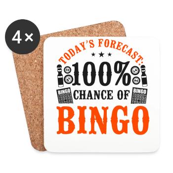 Prévisions du jour du joueur de bingo : - Dessous de verre (lot de 4) - blanc - Devant