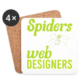 Tarantula Terrarium Amphibian Spider - Coasters (set of 4) - white - Front