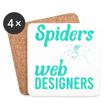 Tarantula Terrarium Amphibian Spider - Coasters (set of 4) - white - Front