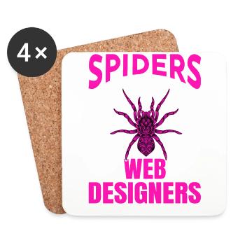 Tarantula Terrarium Amphibian Spider - Coasters (set of 4) - white - Front