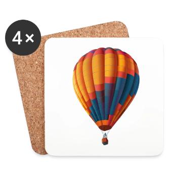 Colorful balloons float in the hot updraft - Coasters (set of 4) - white - Front