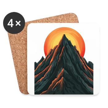 Majestic mountain peak with rising sun - Coasters (set of 4) - white - Front