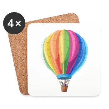 Colorful hot air balloons floating in the sky - Coasters (set of 4) - white - Front