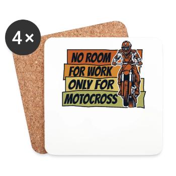 No Room For Work Only For Motocross Racing Riders - Coasters (set of 4) - white - Front