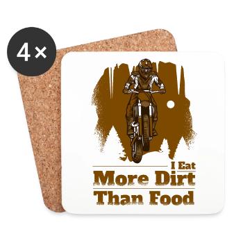 Je mange plus de terre que de nourriture Pilotes de supermoto de course - Dessous de verre (lot de 4) - blanc - Devant