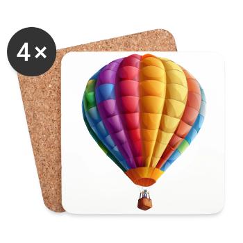 Colorful hot air balloons rising in the sky - Coasters (set of 4) - white - Front