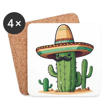 Cactus Fiesta Funny Mexican Holiday - Coasters (set of 4) - white - Front