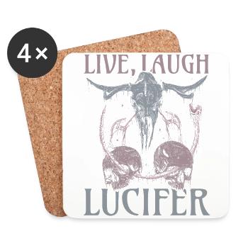 Live Love Lucifer Goth Festival Death Metal - Coasters (set of 4) - white - Front